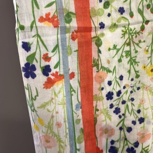 Beck Sundergaard Women Floral Striped Cotton Modal Fashion Scarf Fringe 82”, 40” - Picture 8 of 11